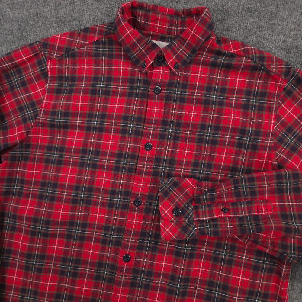 Carhartt WIP Huffman Flannel Shirt Men Medium Red Plaid Work In Progress Outdoor